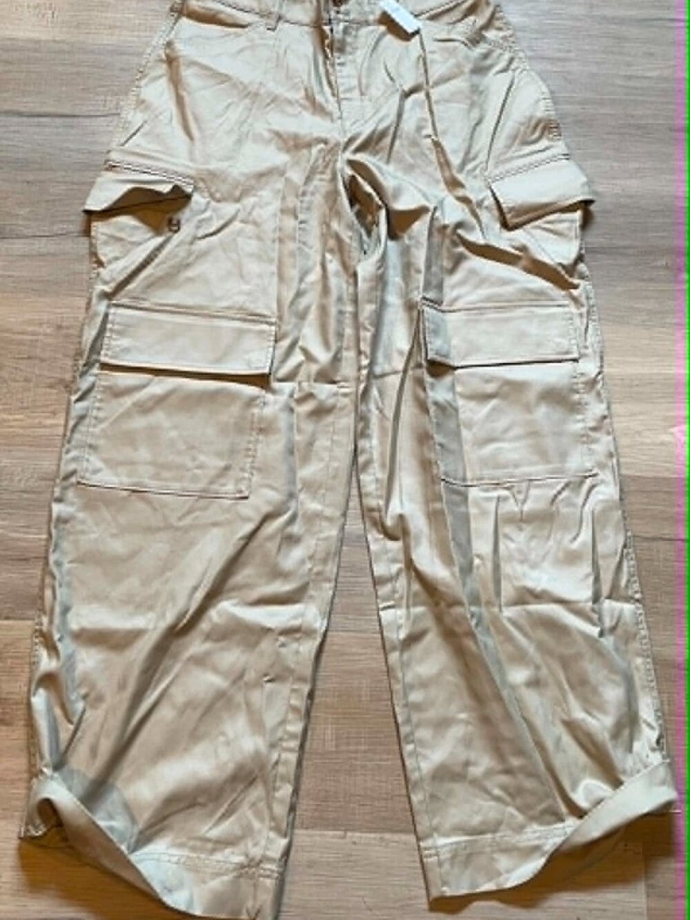 Banana Republic Beige High Rise Wide Leg Cargo Pants 12 NEW - Picture 7 of 9